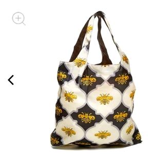 Mackenzie Childs, NWT, The Queen Bee To Go Tote, shopping bag, black white